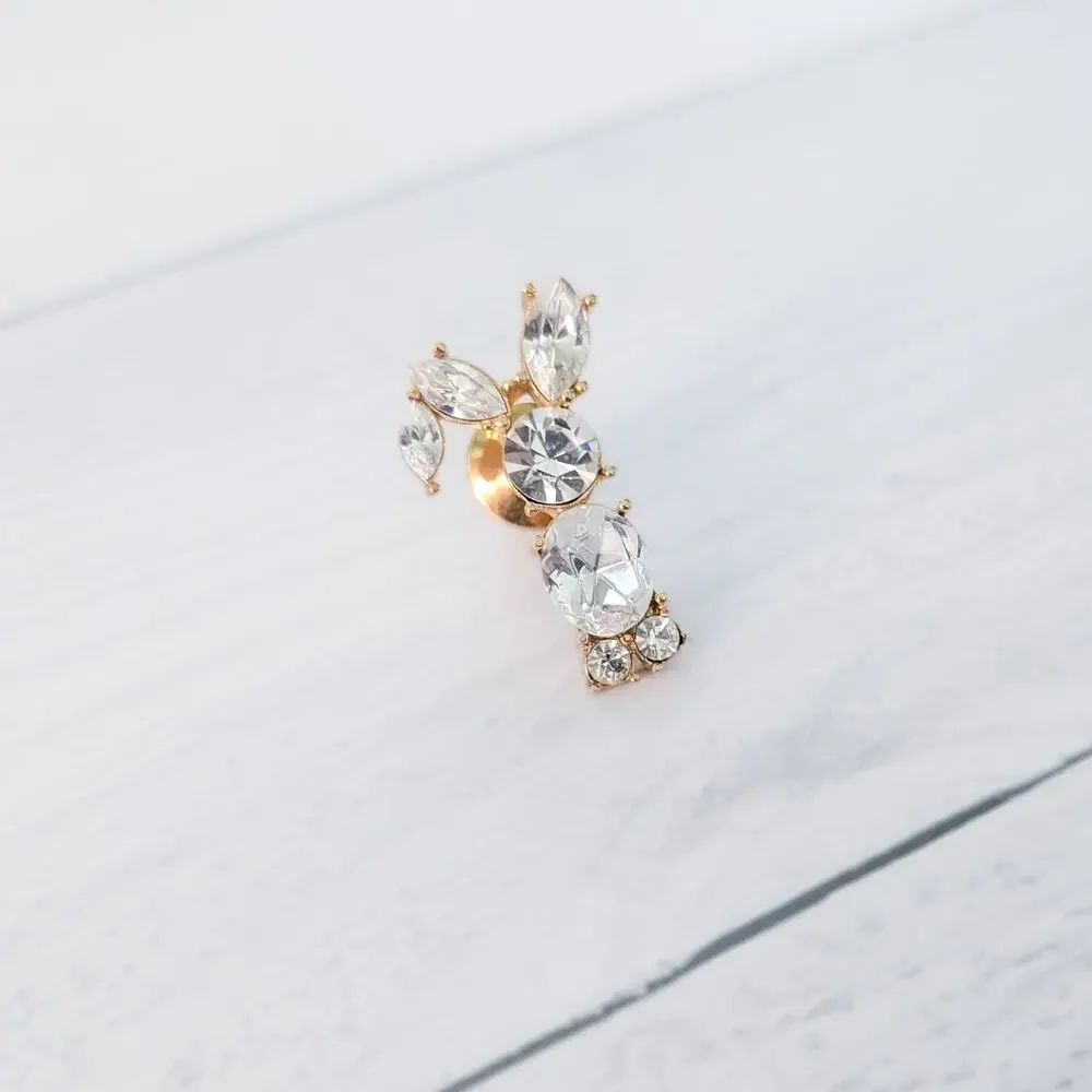 Vintage Brooch / Vintage Pin Cute Bunny Clear Gem